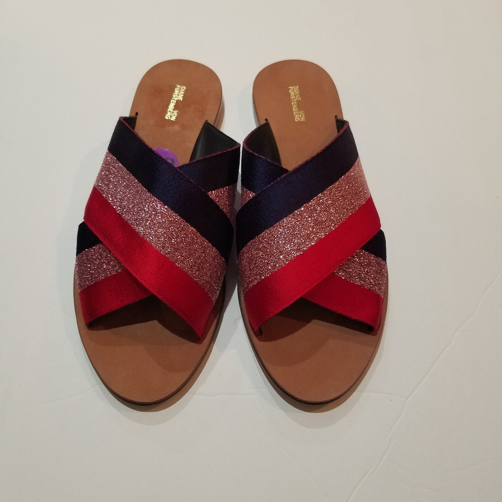 NEW Diane Von Furstenberg Color Block Sandal
